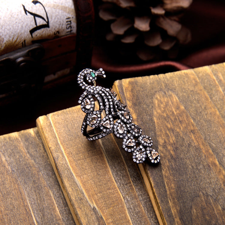 Elegant Diamond Cute Peacock Women's Ring